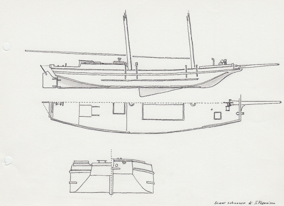 170 USA - scow schooner di San Francisco - 1870